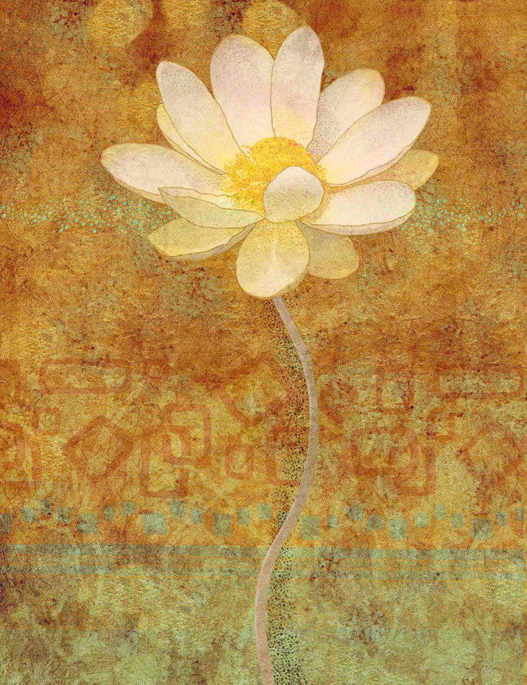 "White Lotus" Painting Print on Wrapped Canvas