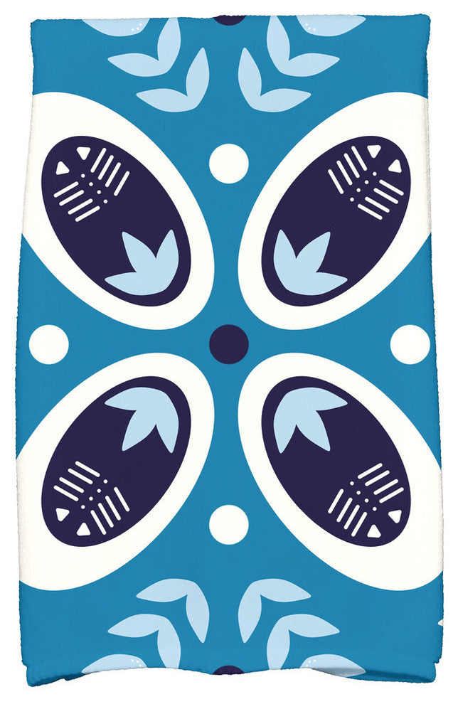 Tradition Decorative Holiday Geometric Print Hand Towel, Teal