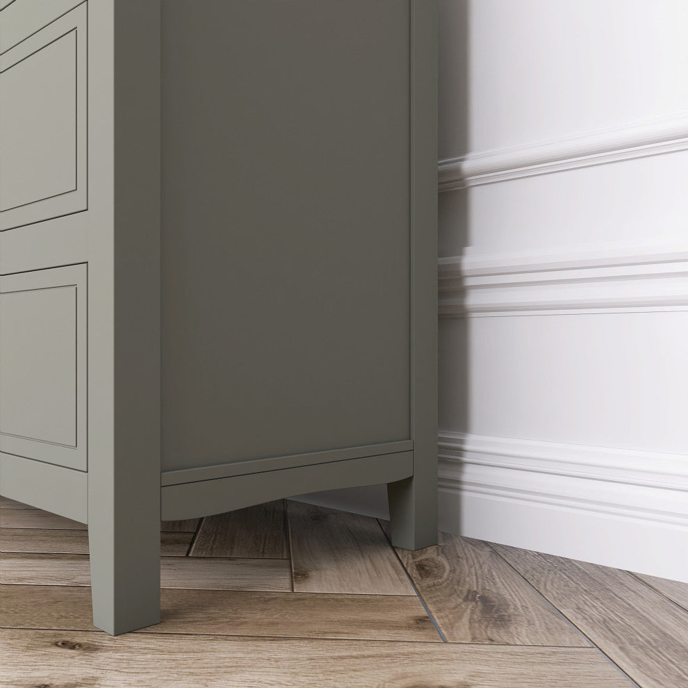7-Drawer 48" W Solid Wood Dresser, Gray