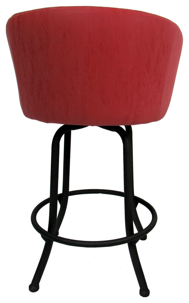 Joey Swivel Metal Stools, Set of 3, Ruby, Black, 34"
