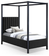Kelly Boucle Fabric Upholstered Bed, Black, Twin