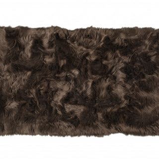 3' X 5' Chocolate Faux Fur Non Skid Area Rug