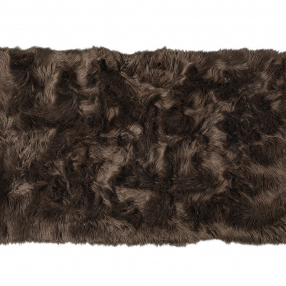 3' X 5' Chocolate Faux Fur Non Skid Area Rug