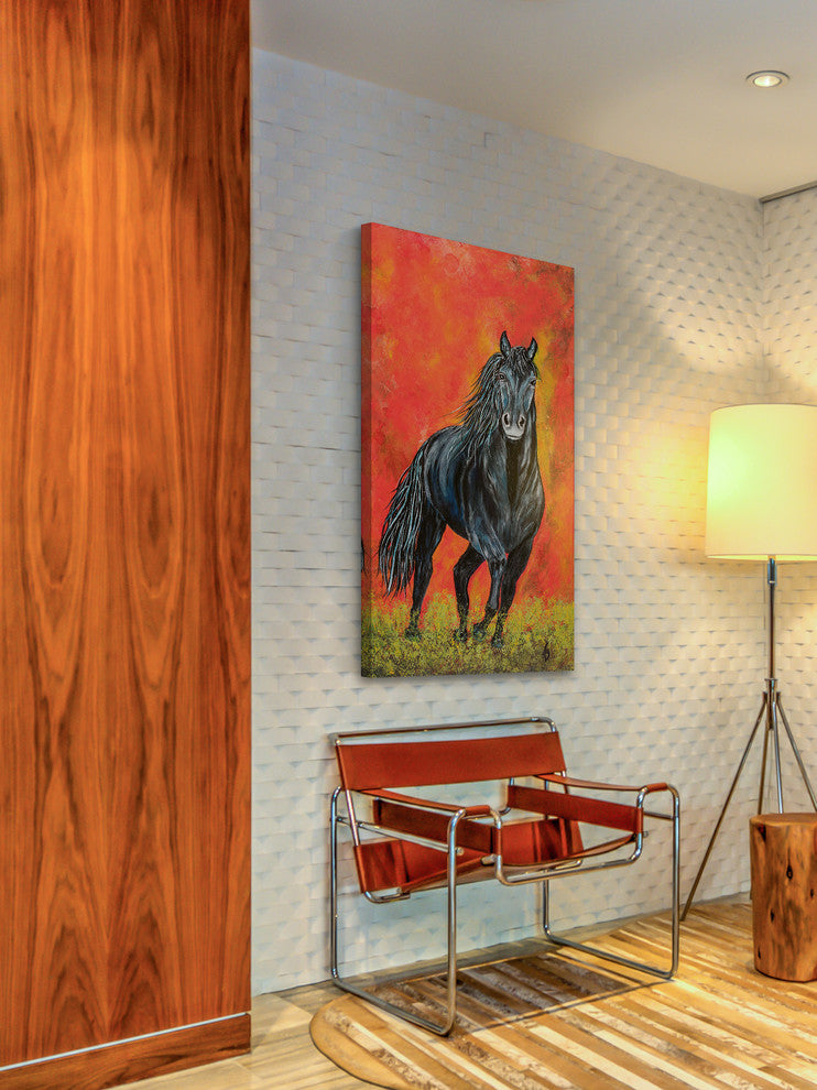 "Shetan" Painting Print on Wrapped Canvas, 30"x60"
