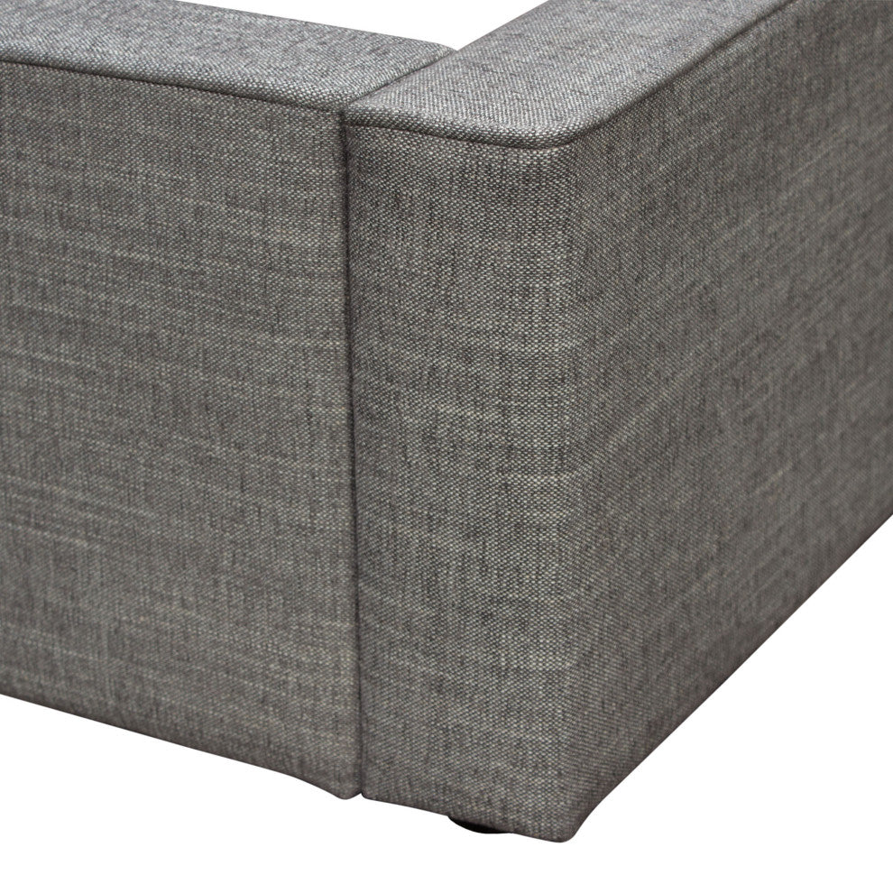 Cloud 43" Low Profile Queen Bed, Gray Fabric