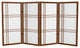 3'' Tall Double Cross Shoji Screen, Walnut, 4 Panels