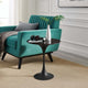 Lippa 20" Round Artificial Marble Side Table, Black Black