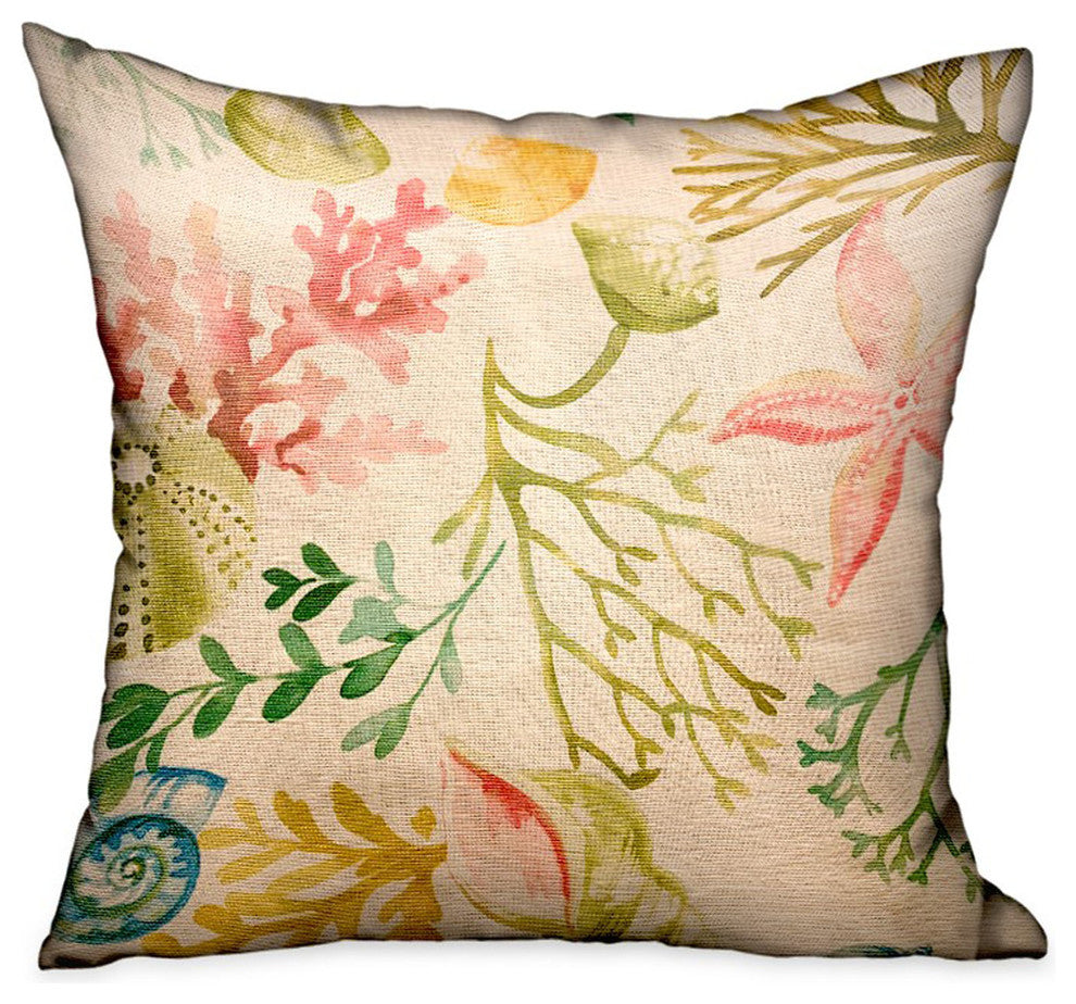 Plutus Underthesea Multi Floral Luxury Throw Pillow, 24"x24"