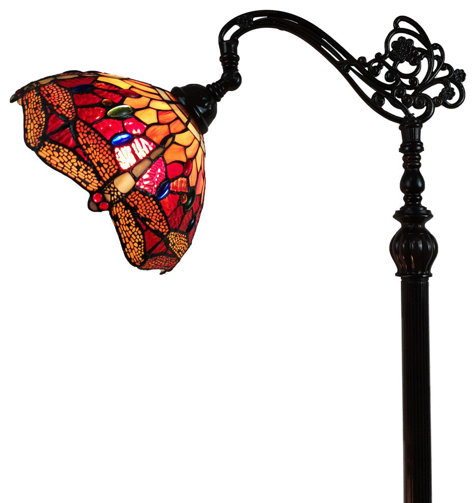 Tiffany Style Dragonfly Reading Floor Lamp 62" Tall