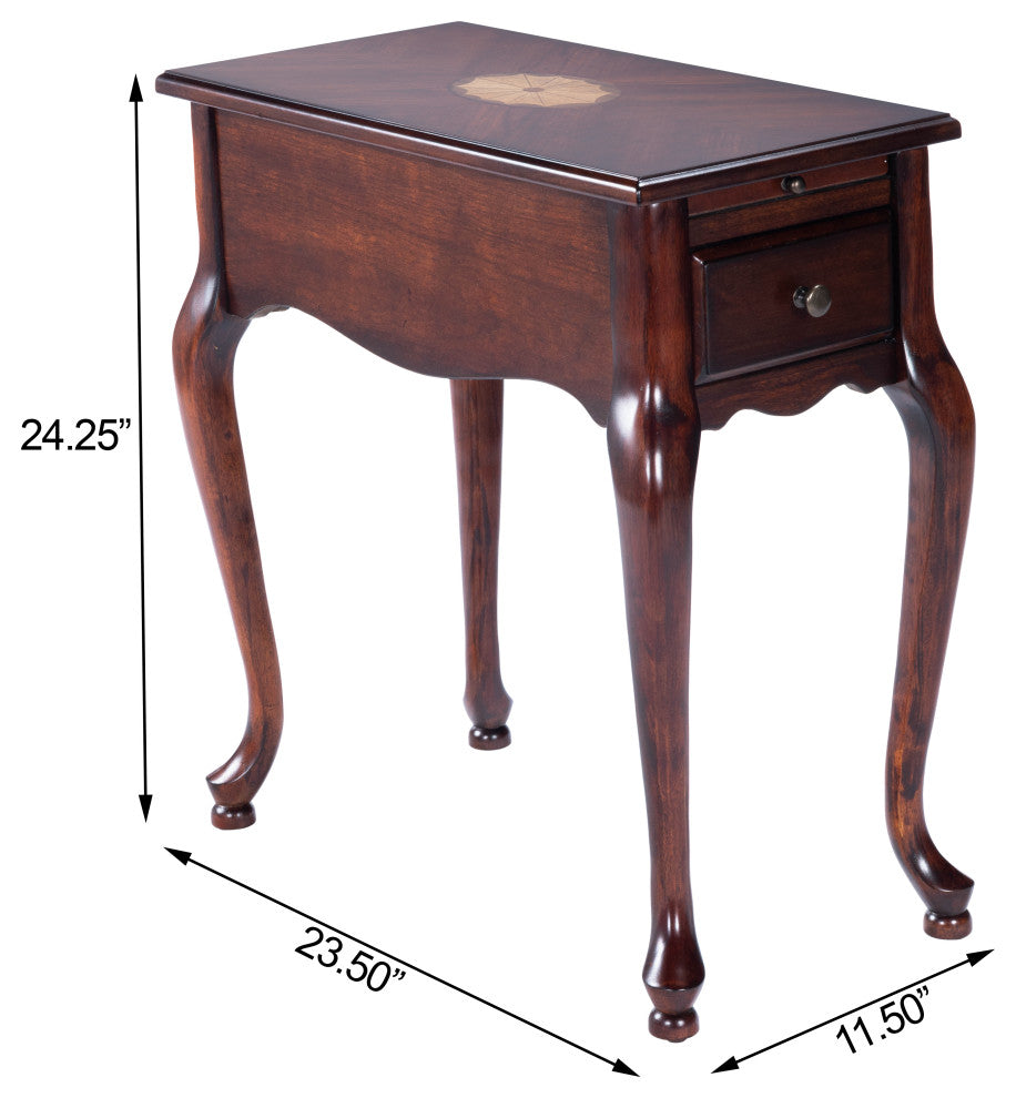 Butler Croydon Plantation Cherry Chairside Table, Dark Brown
