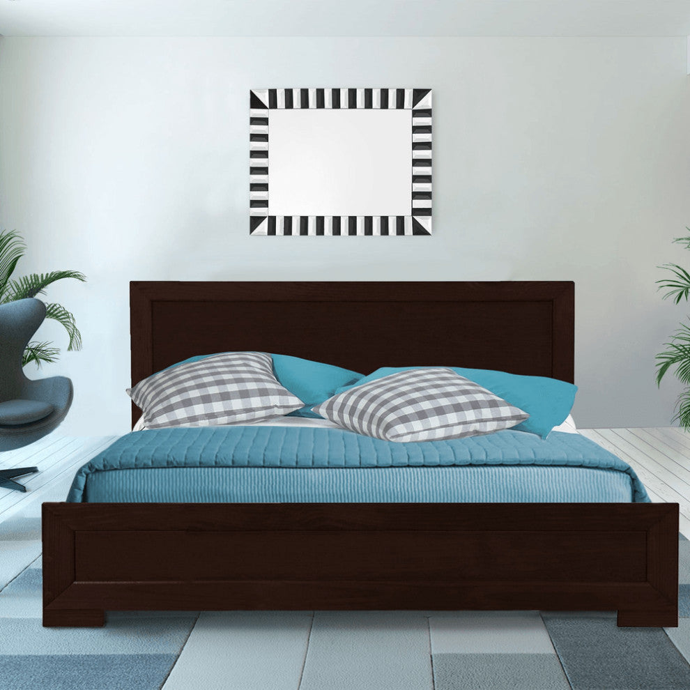 Espresso Wood King Platform Bed
