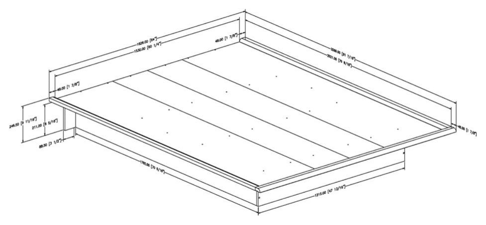 South Shore Step One Queen Platform Bed, 60'', Pure Black