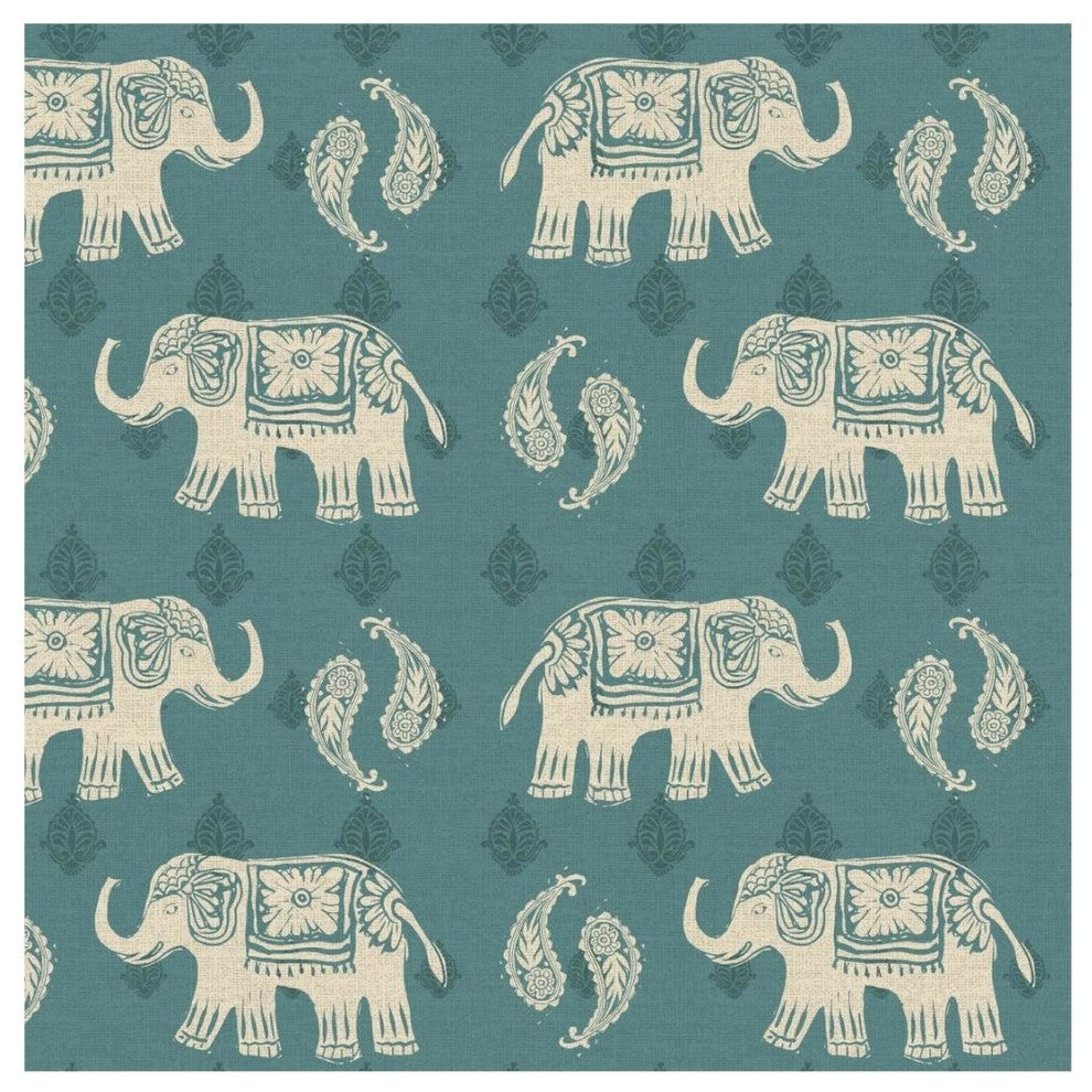 "Woodcut Elephant Pattern B" Digital Paper Print by Daphne Brissonnet, 20"x20"