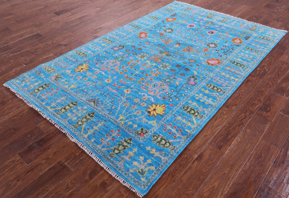 Handmade Turkish Angora Oushak Rug 5' 2