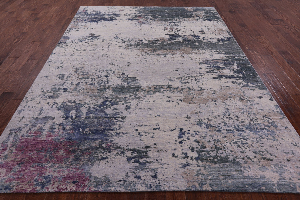 Abstract Handmade Wool & Silk Rug 7' 10" X 10' 4" - Q15533