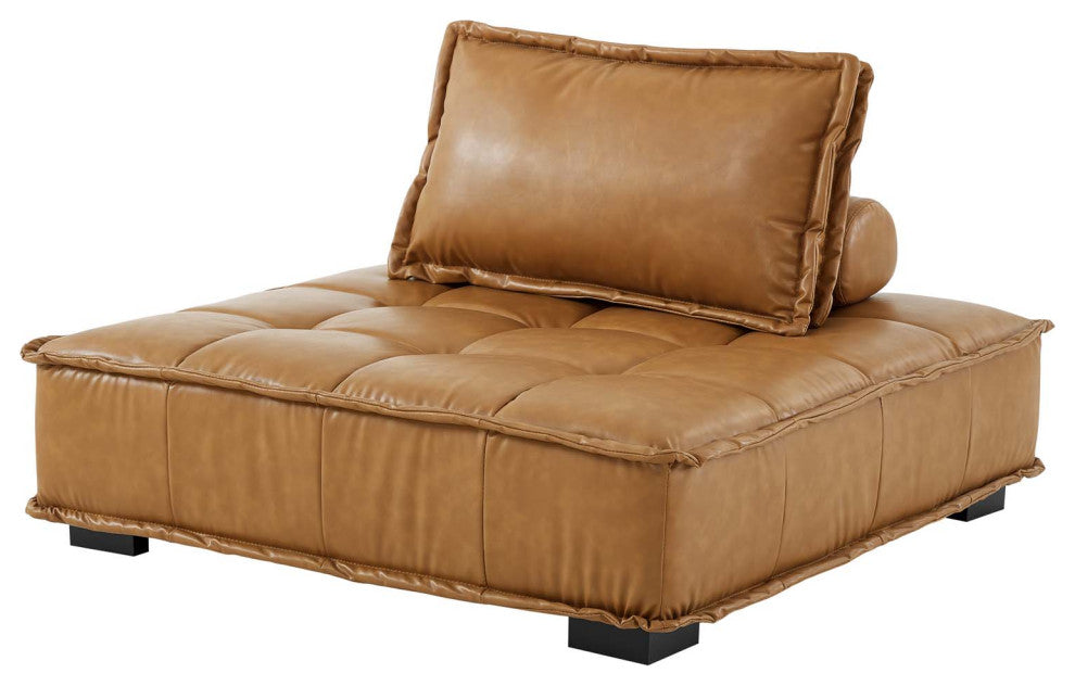 Modular Deep Tufted Sectional Sofa Set, Tan, Fabric, Modern, Lounge Hospitality