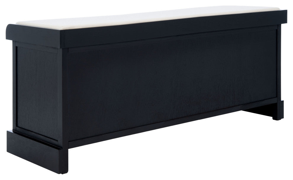 Safavieh Landers 3 Drawer/Cushion Storage Bench, Black