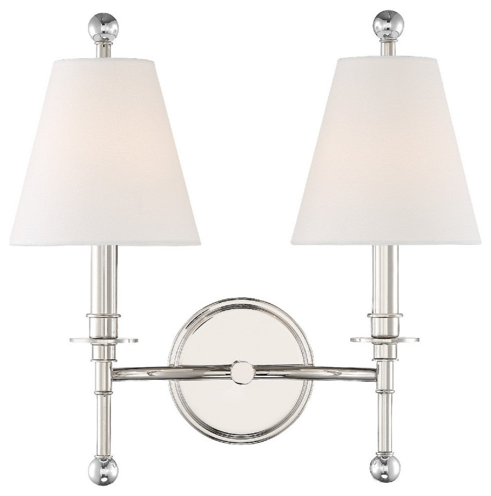 Crystorama Riverdale Two Light Wall Mount RIV-383-PN