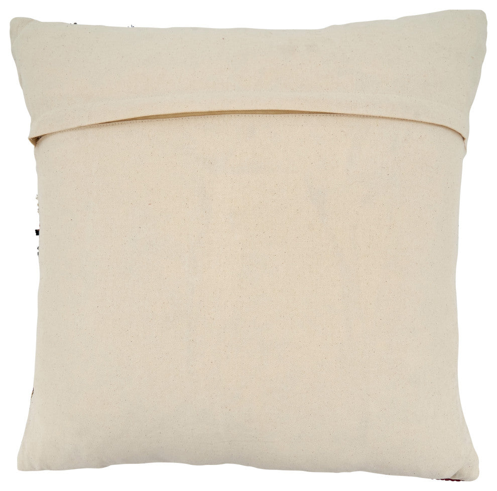 Chindi Throw Pillow With Multi-Colored Design, Multi, 22", Poly Filled