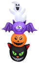 Halloween Inflatable Stacked Figures Totem Pole, 6'