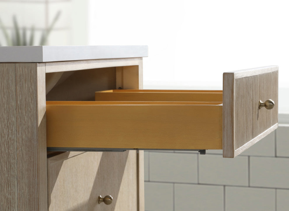 Redondo Bathroom Vanity, Ash Oak, 30", Single Sink, Freestanding