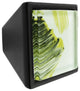 Hand Brushed Abstract Moss Streaks Crystal Glass Black Metal Square Frustum Knob