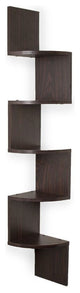 Booker Wall Mount Corner Shelf, Walnut