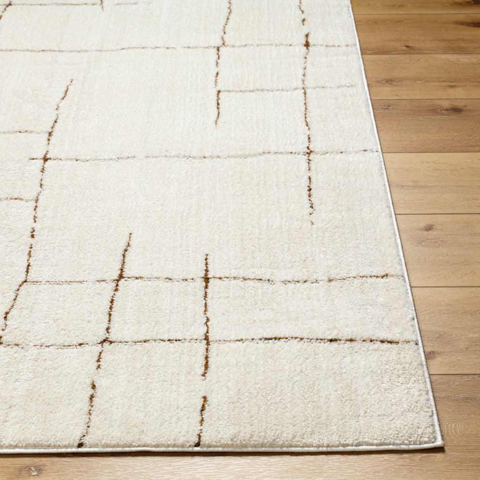 Surya Freud FEU-2310 Machine Woven Area Rug, Ivory, 2'7" x 7'3"