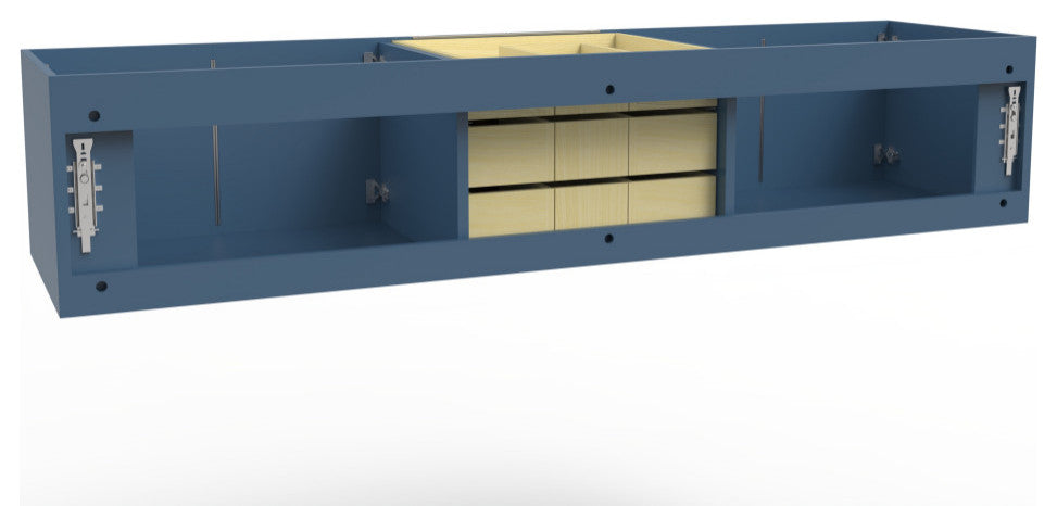 CastelloUSA Alpine 72" Wall Mounted Vanity, Base Only, Blue, Brushed Nickel