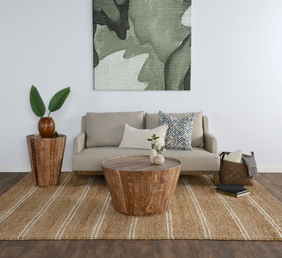 Home Barcelona Handwoven Wool Blend Area Rug, Gray by Kosas Home, Ivory, 9'x12'