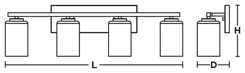 Leo 31" Vanity, Clear Glass Shade, Black Finish