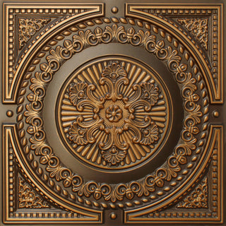 Antique Gold 3D Ceiling Panels, 2'x2', 40 Sq Ft, Pack of 10