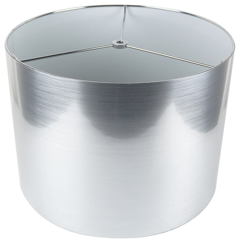 Classic Drum Metallic Lampshade, 14"x14"x10", Silver