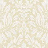 Stripes And Damasks, Classic Damask Stripes White, Cream Wallpaper Roll