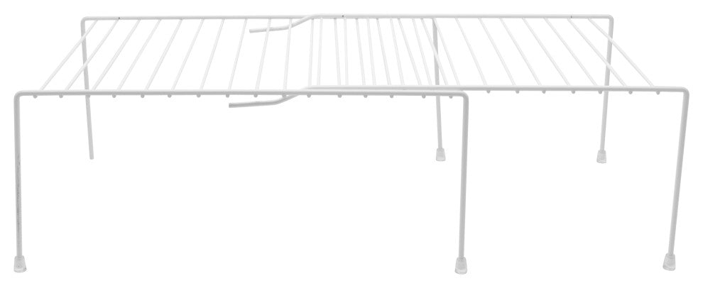 YBM Home Expandable Wire Kitchen Cabinet and Counter Shelf Organizer, White