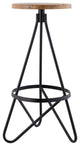 Spiroa Modern Industrial Metal Backless Circular Bar Stool, Brown