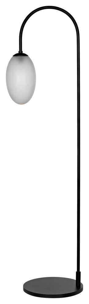 Swan Floor Lamp, Black Steel
