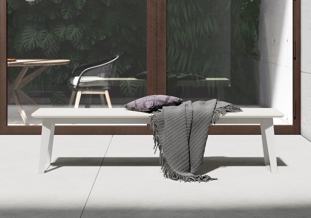 Burbank Bench in White Sand Concrete