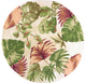 6' Beige Hand Tufted Tropical Plant Round Indoor Area Rug