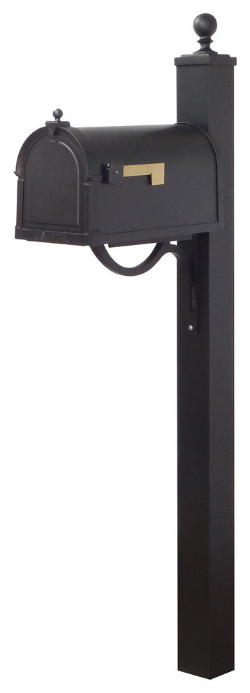 Berkshire Curbside Mailbox With Locking Insert and Springfield Mailbox Post