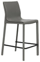 Elite Living Stan Leather 26" Counter Height Bar Stool, Grey