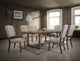 ACME Bernard Side Chair (Set-2), Cream Linen and Weathered Oak