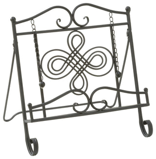 Metal Swirls Cookbook Stand, Black