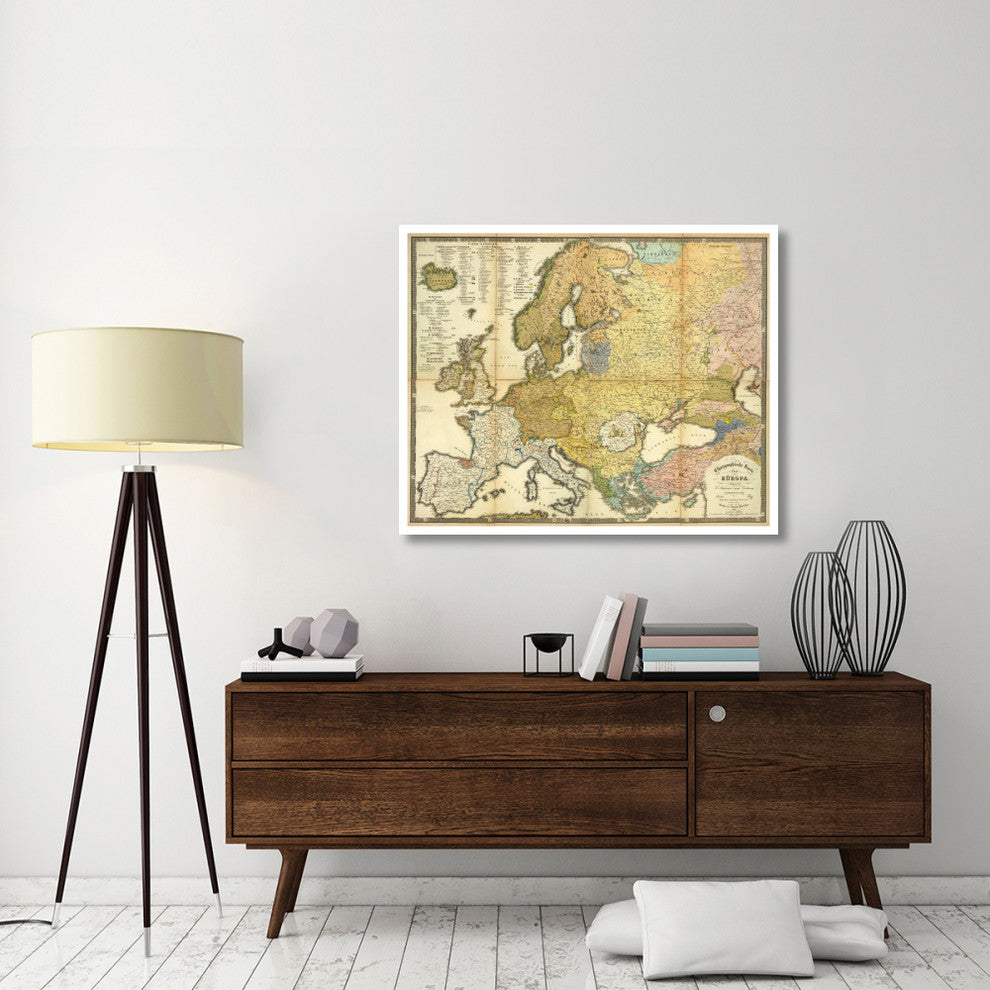 "Ethnographische Karte von Europa, 1847" Print by Heinrich Berghaus, 46"x38"