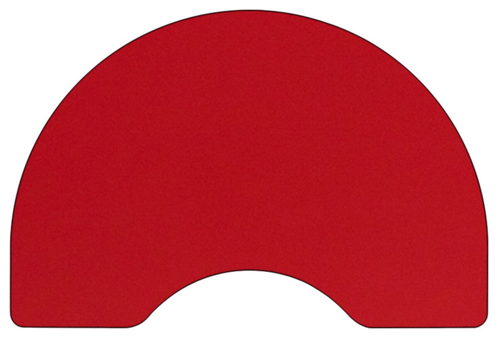 48''Wx96''L Kidney Red Hp Laminate Activity Table-Adjustable Legs