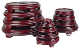 Dark Red Mahogany Porcelain Vase Stand, 4