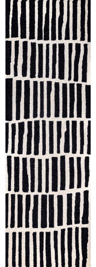 Nuloom Irregular Parallel Bars Area Rug, Black 2'6"x8'Runner