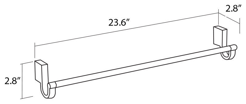 Secret Bath, Polished Chrome Towel Bar, Bilbao Collection, 24"