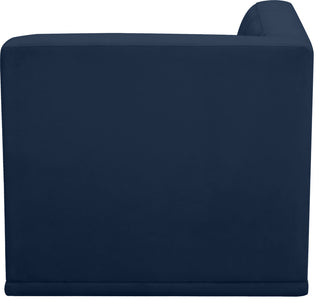 Relax Velvet Upholstered Corner Chair, Navy