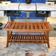 Dussi Teak Wood Large Shower Bench Stool with Shelf